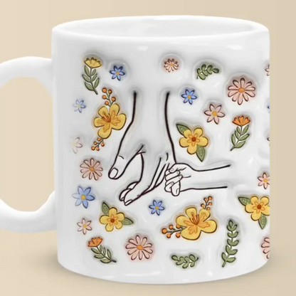 The Heart of the Family Personalized 3D Mug – Custom Hand & Name Gift for Mom, Grandma, or Nana  Ezcustomize