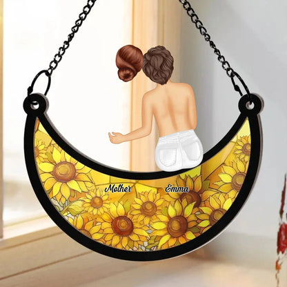 The Love Between A Mother and Daughters  Is Forever – Personalized Window Hanging Suncatcher Ornament – Meaningful Birthday & Mother’s Day Gift for Mom or Daughter  Ezcustomize