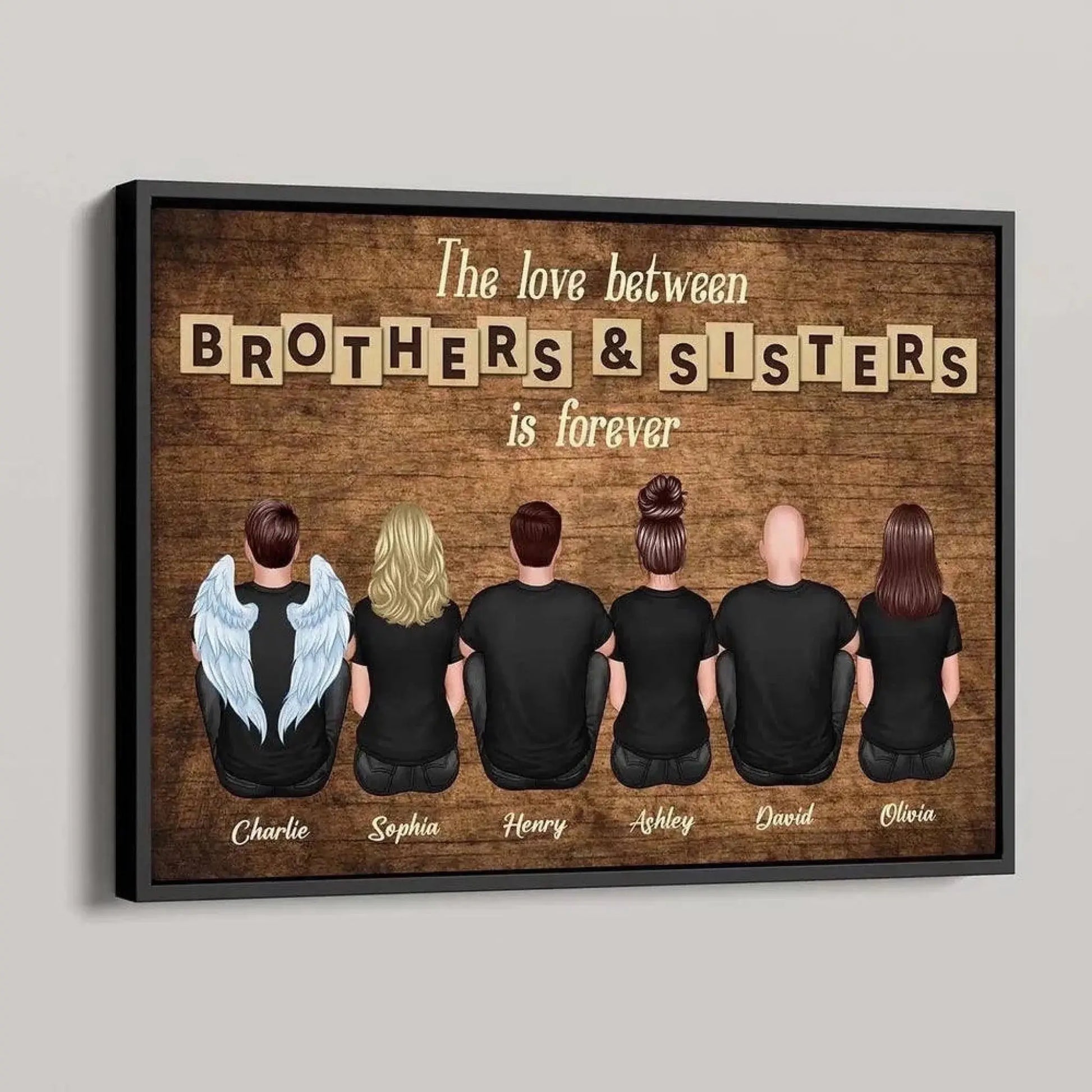 The Love Between Brothers & Sisters Is Forever – Personalized Cartoon Siblings Poster/Canvas with Names  Ezcustomize