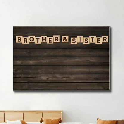 The Love Between Brothers & Sisters Is Forever – Personalized Cartoon Siblings Poster/Canvas with Names  Ezcustomize