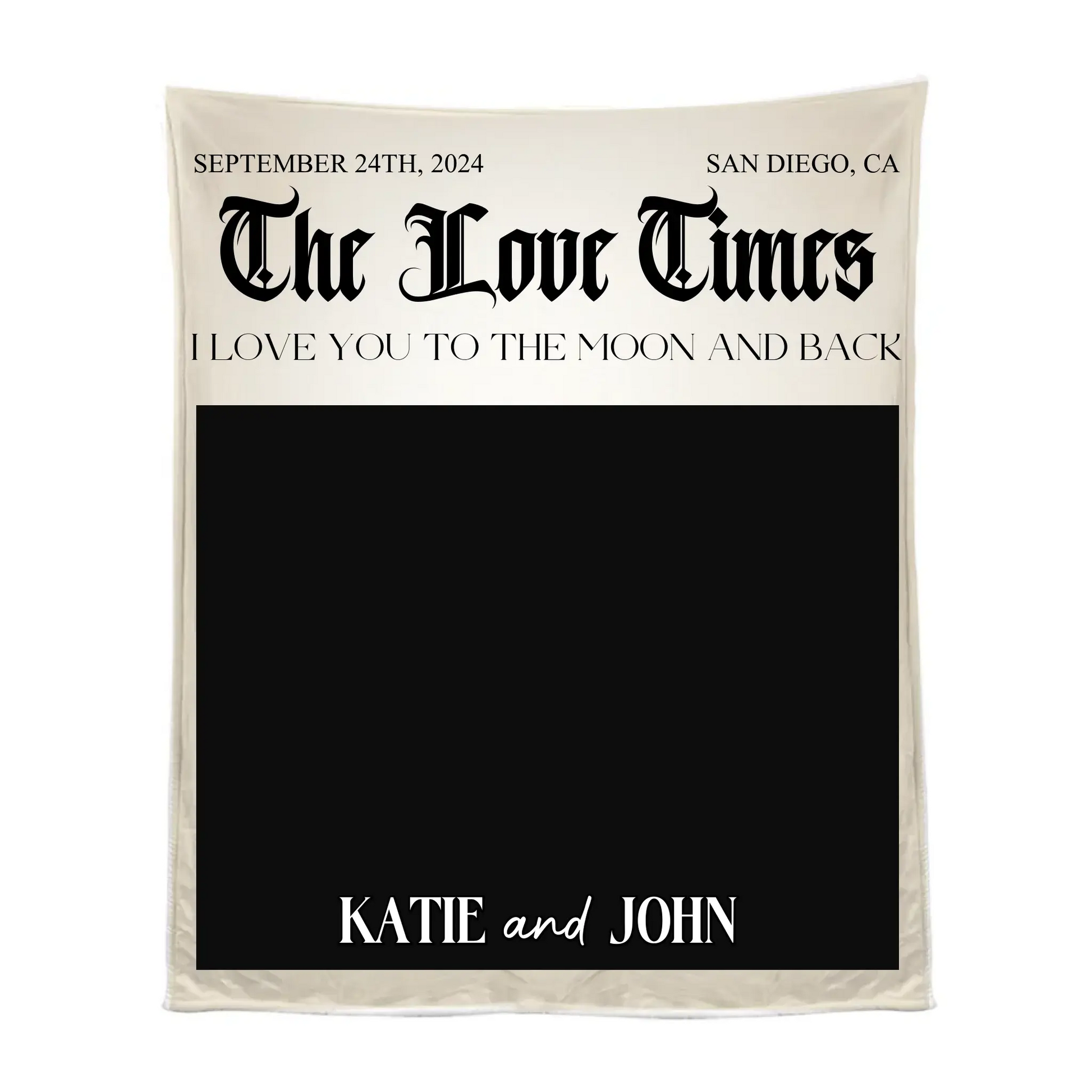 The Love Times Personalized Newspaper Blanket – Custom Couple Photo Blanket, Anniversary Gift, Unique Newspaper - Style Throw for Couples  Ezcustomize