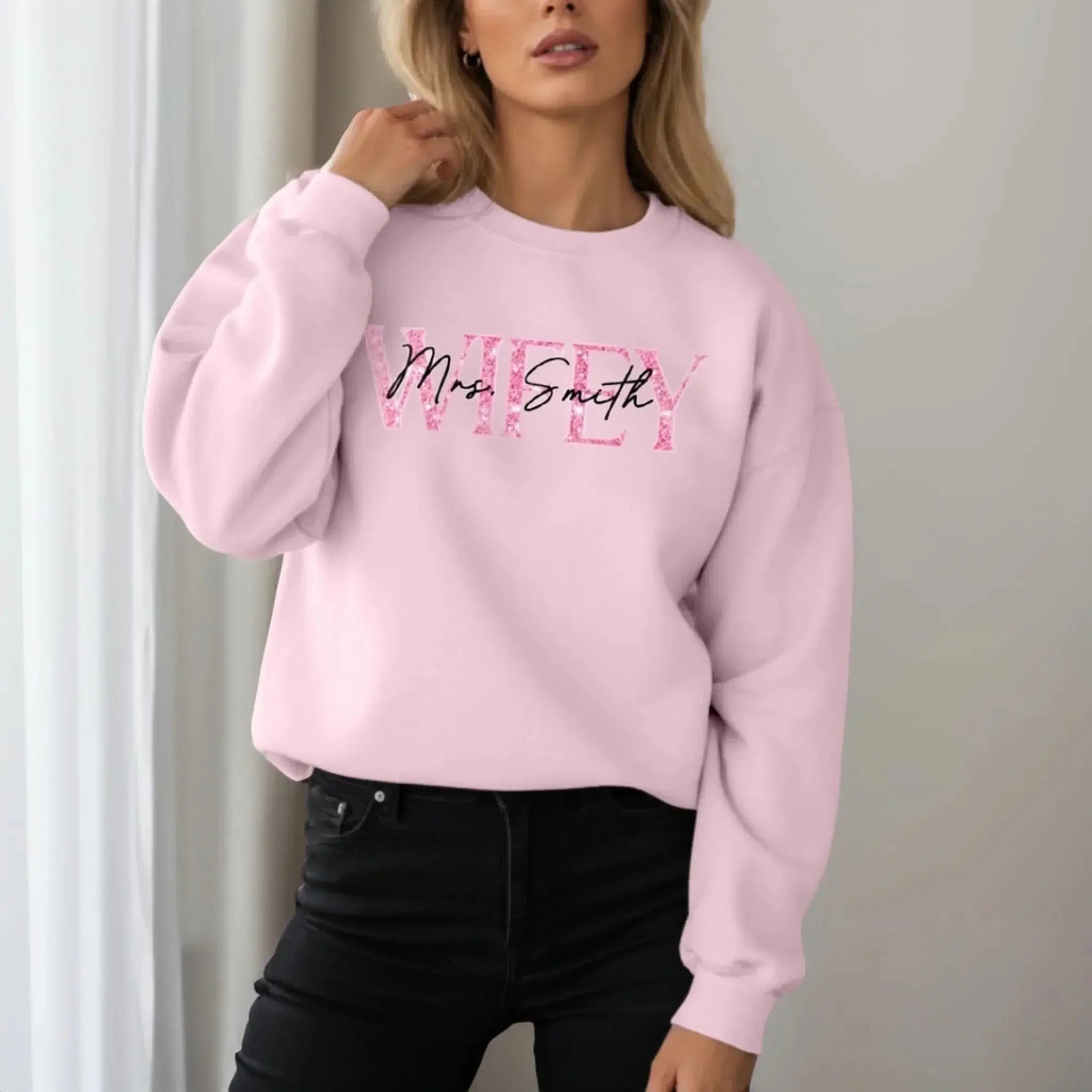 The Love of My Life My Wifey – Custom Unisex Sweatshirt & Hoodie with Sleeve Design – Personalized Gift for Husband, Wife, Him & Her  Ezcustomize