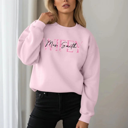 The Love of My Life My Wifey – Custom Unisex Sweatshirt & Hoodie with Sleeve Design – Personalized Gift for Husband, Wife, Him & Her  Ezcustomize