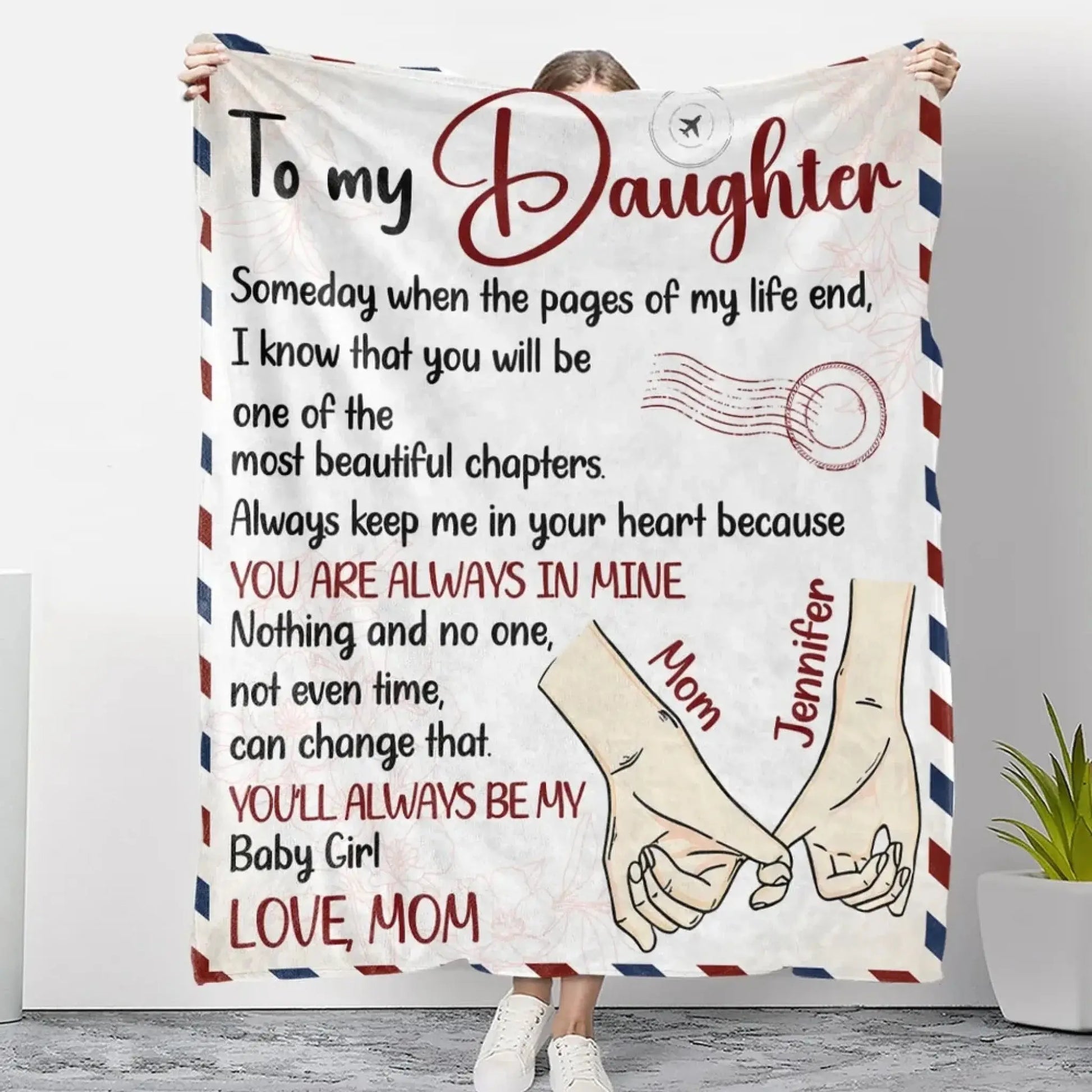 The Most Beautiful Chapters – Personalized Custom Fleece Blanket Throw – Meaningful Birthday & Keepsake Gift for Daughter or Granddaughter  Ezcustomize