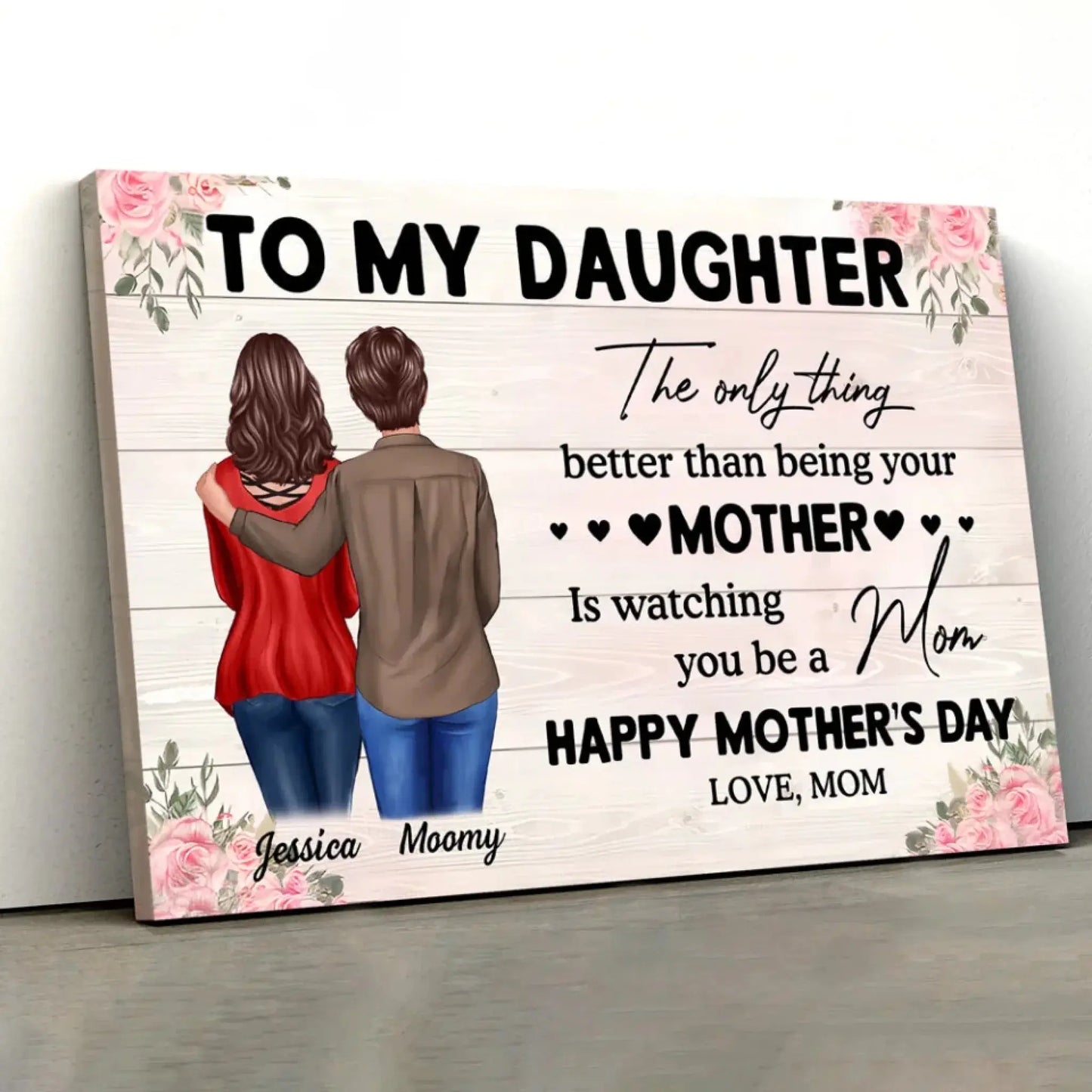 "The Only Thing Better Than Being Your Mother Is Watching You Be a Mom" Art – Personalized Poster/Canvas – Gift for Daughter from Mom on Mother’s Day or Birthday  Ezcustomize
