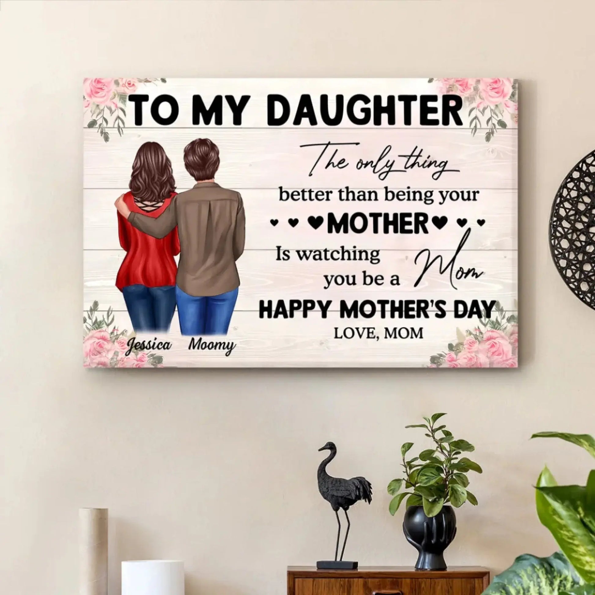 "The Only Thing Better Than Being Your Mother Is Watching You Be a Mom" Art – Personalized Poster/Canvas – Gift for Daughter from Mom on Mother’s Day or Birthday  Ezcustomize