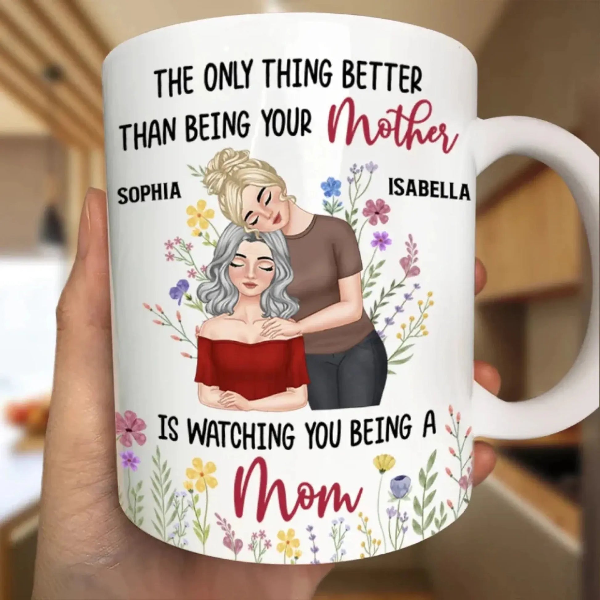 "The Only Thing Better Than Being Your Mother Is Watching You Be a Mom" – Personalized Mug – Custom Gift for Mother or Daughter  Ezcustomize
