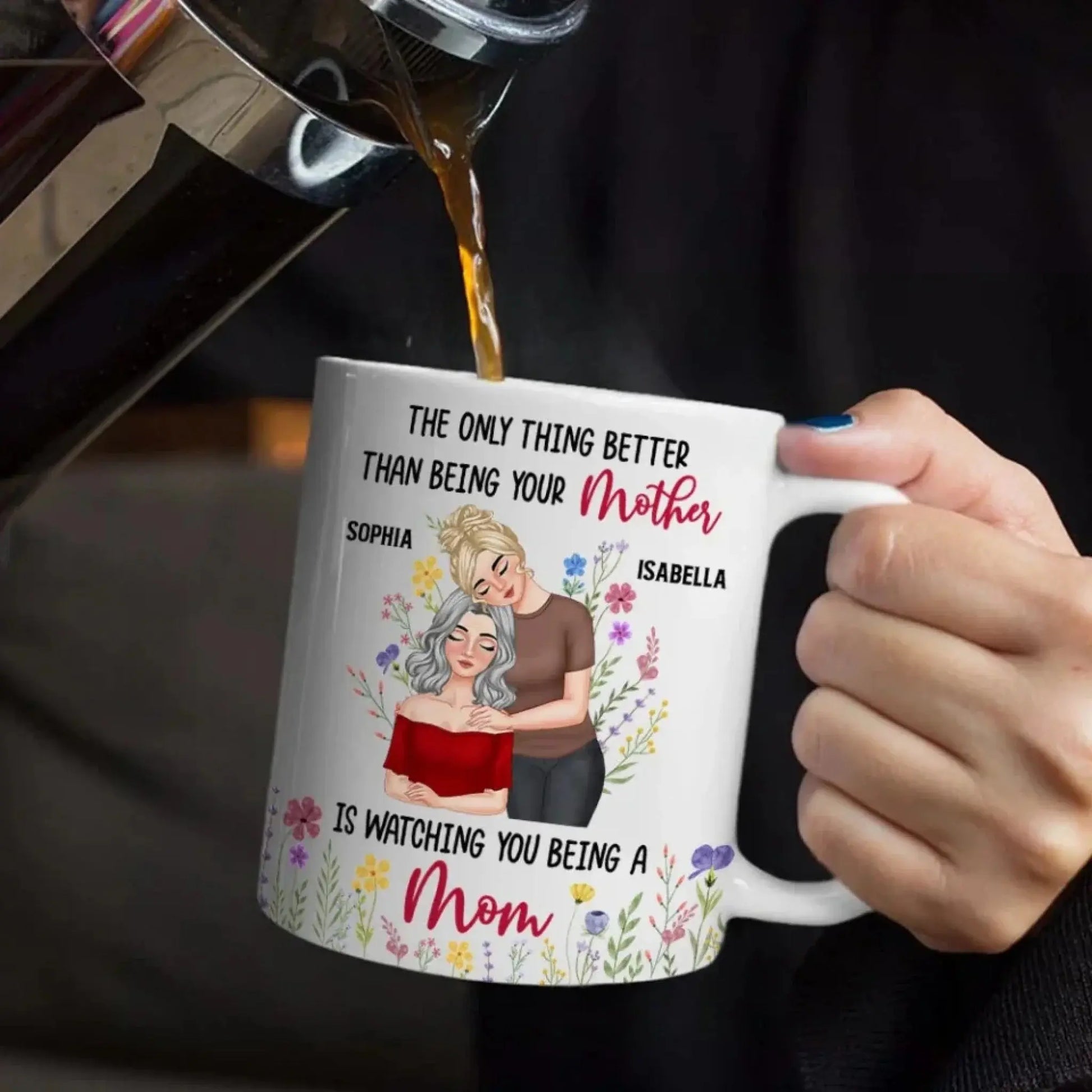 "The Only Thing Better Than Being Your Mother Is Watching You Be a Mom" – Personalized Mug – Custom Gift for Mother or Daughter  Ezcustomize