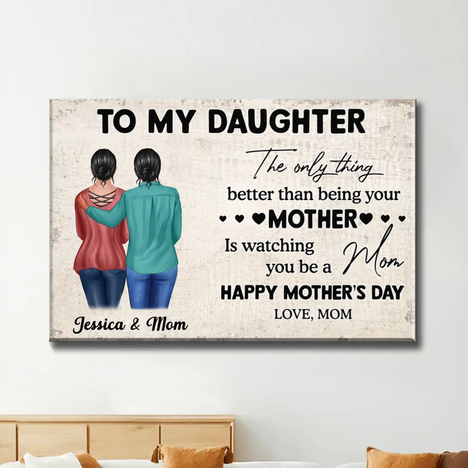 'The Only Thing Better Than Being Your Mother is Watching You Be a Mom' – Personalized Mother & Daughter Poster/Canvas – Custom Gift for Daughter  Ezcustomize