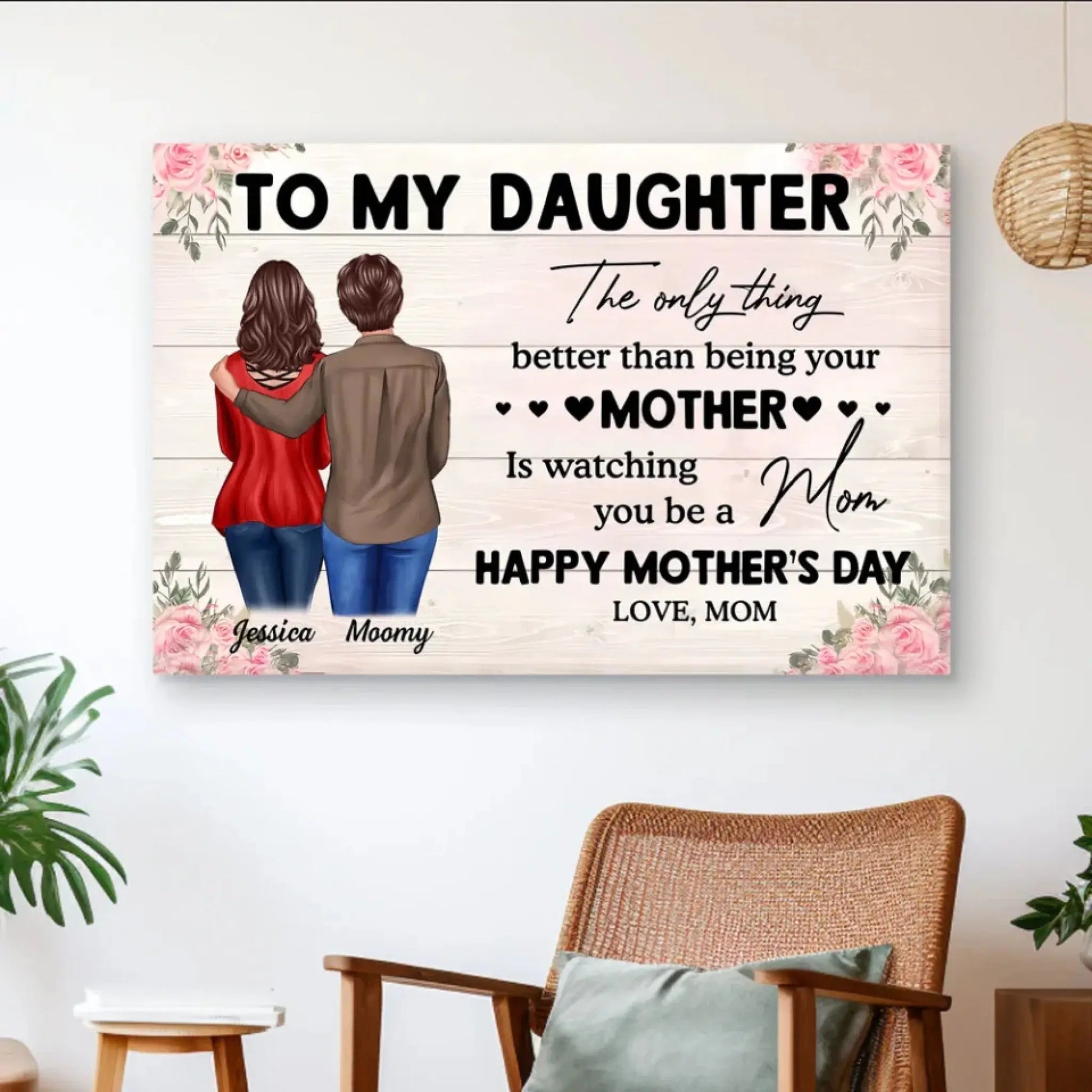 'The Only Thing Better Than Being Your Mother is Watching You Be a Mom' – Personalized Mother & Daughter Poster/Canvas – Custom Gift for Daughter  Ezcustomize