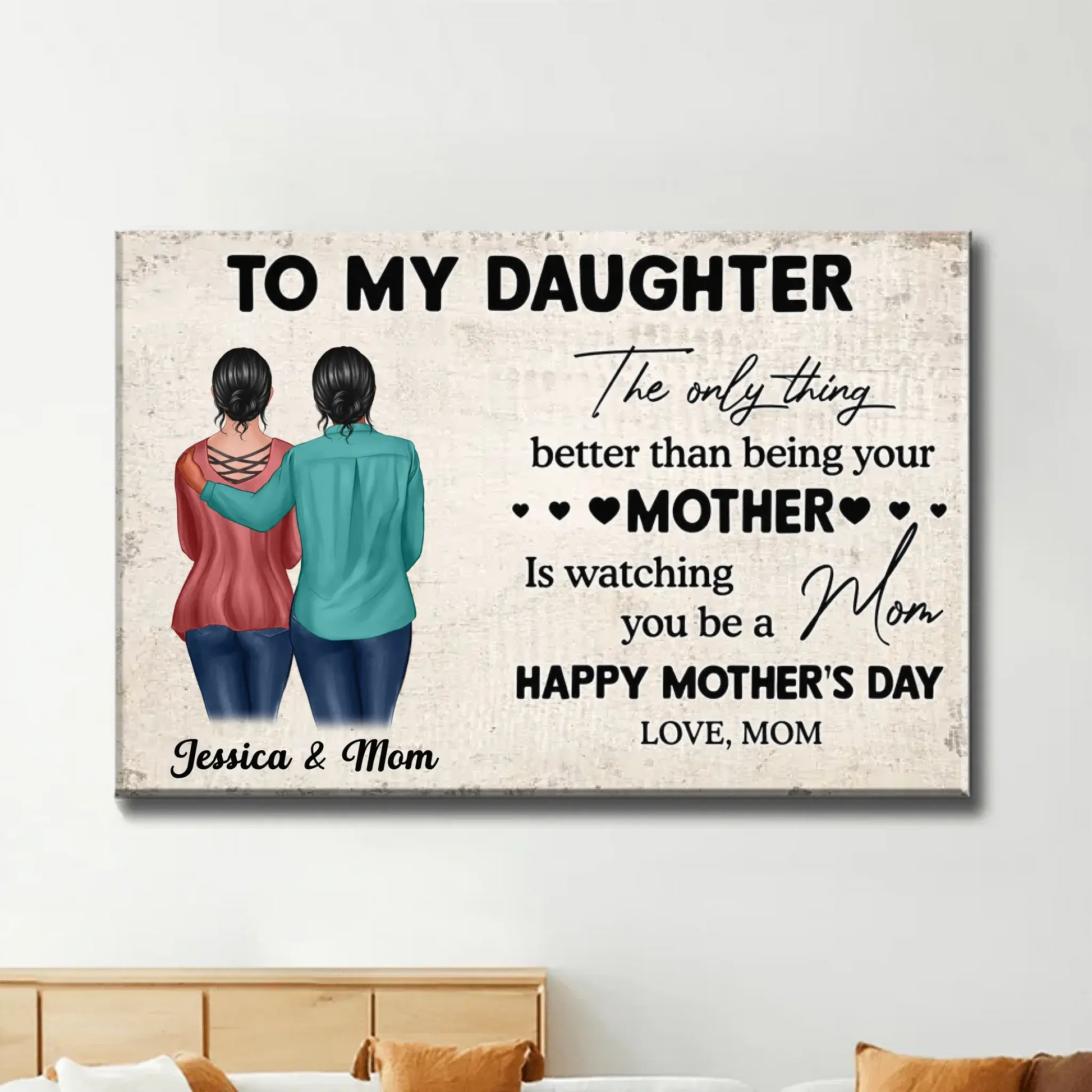 'The Only Thing Better Than Being Your Mother is Watching You Be a Mom' – Personalized Mother & Daughter Poster/Canvas – Custom Gift for Daughter  Ezcustomize