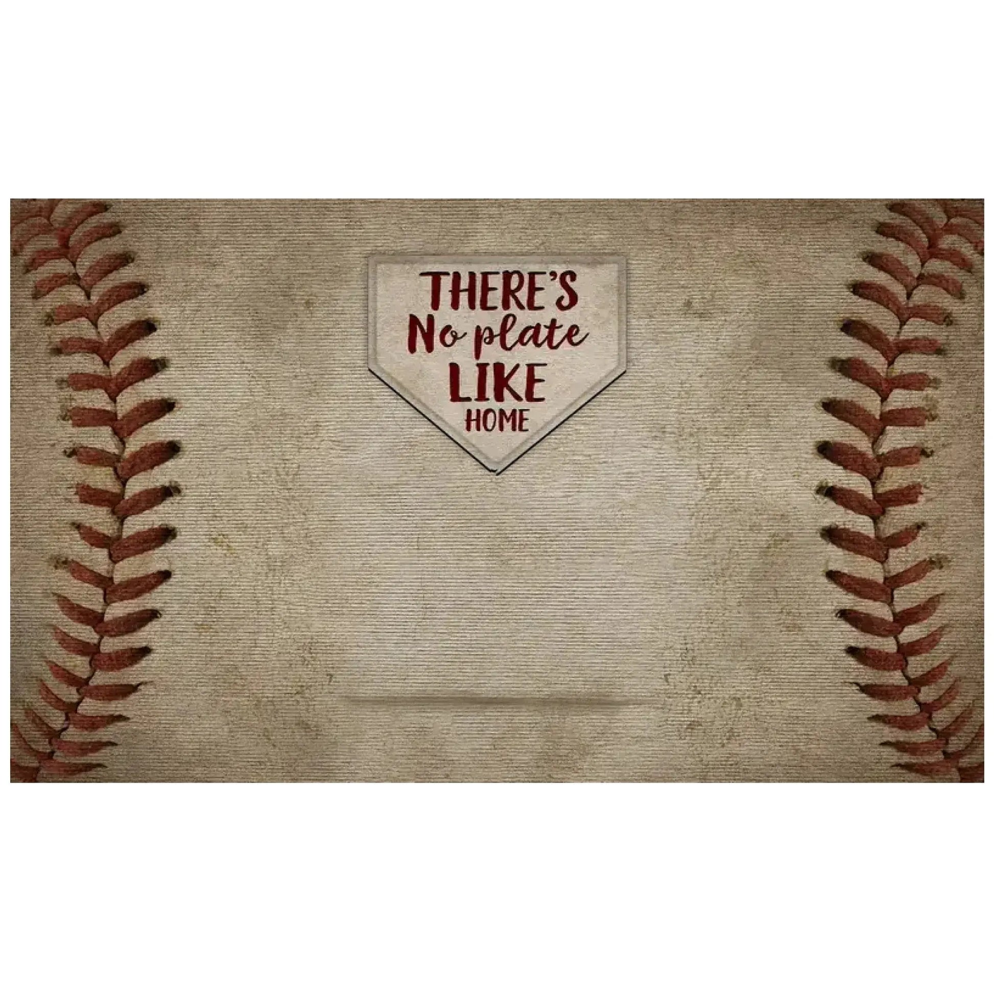 There's No Plate Like Home Family Sitting Personalized Mat, Baseball Decor  Ezcustomize