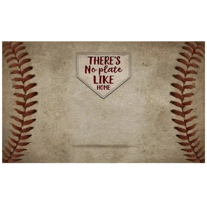 There's No Plate Like Home Family Sitting Personalized Mat, Baseball Decor  Ezcustomize
