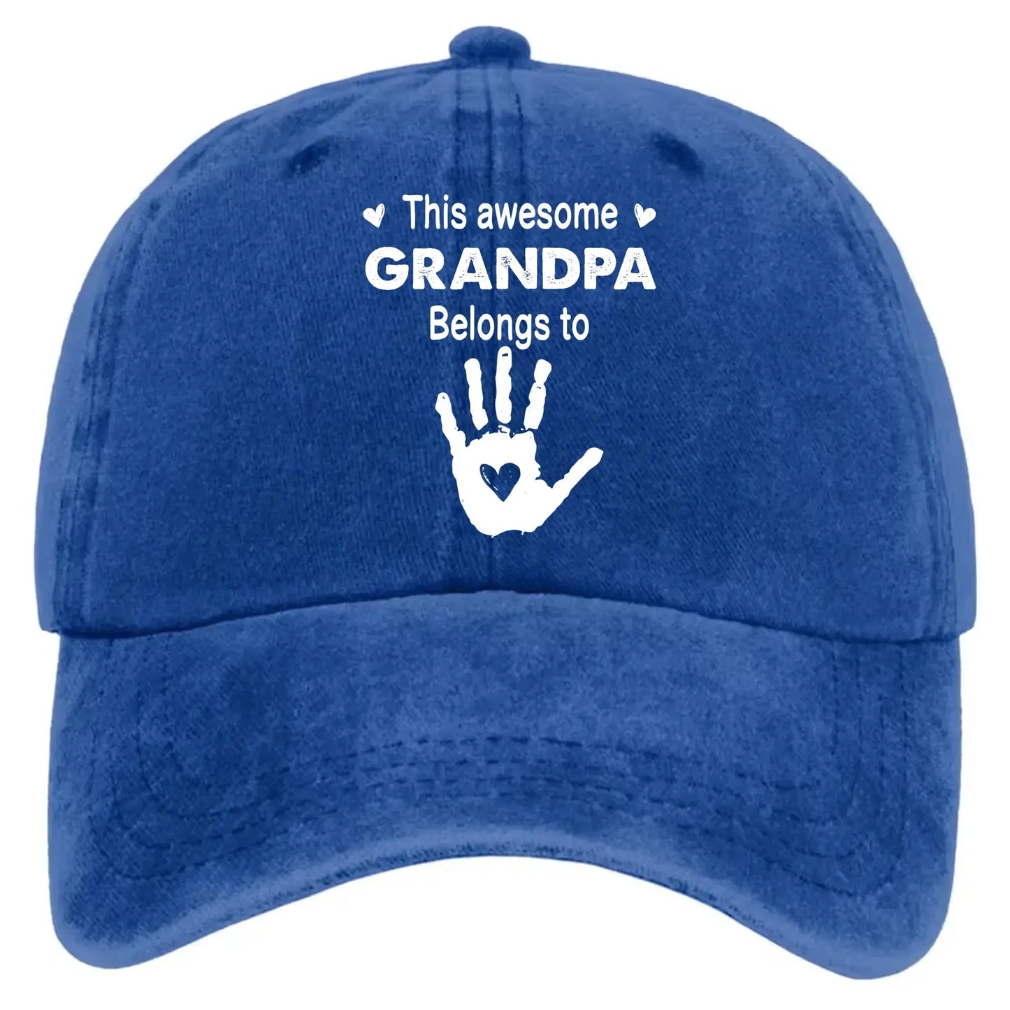 This Awesome Grandpa Belongs To – Custom Washed Vintage Denim Cap – Gift for Dad, Papa, Grandfather  Ezcustomize