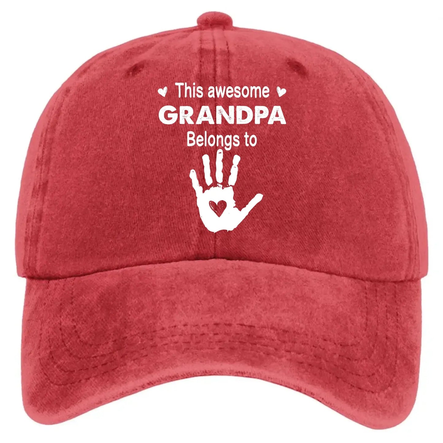 This Awesome Grandpa Belongs To – Custom Washed Vintage Denim Cap – Gift for Dad, Papa, Grandfather  Ezcustomize