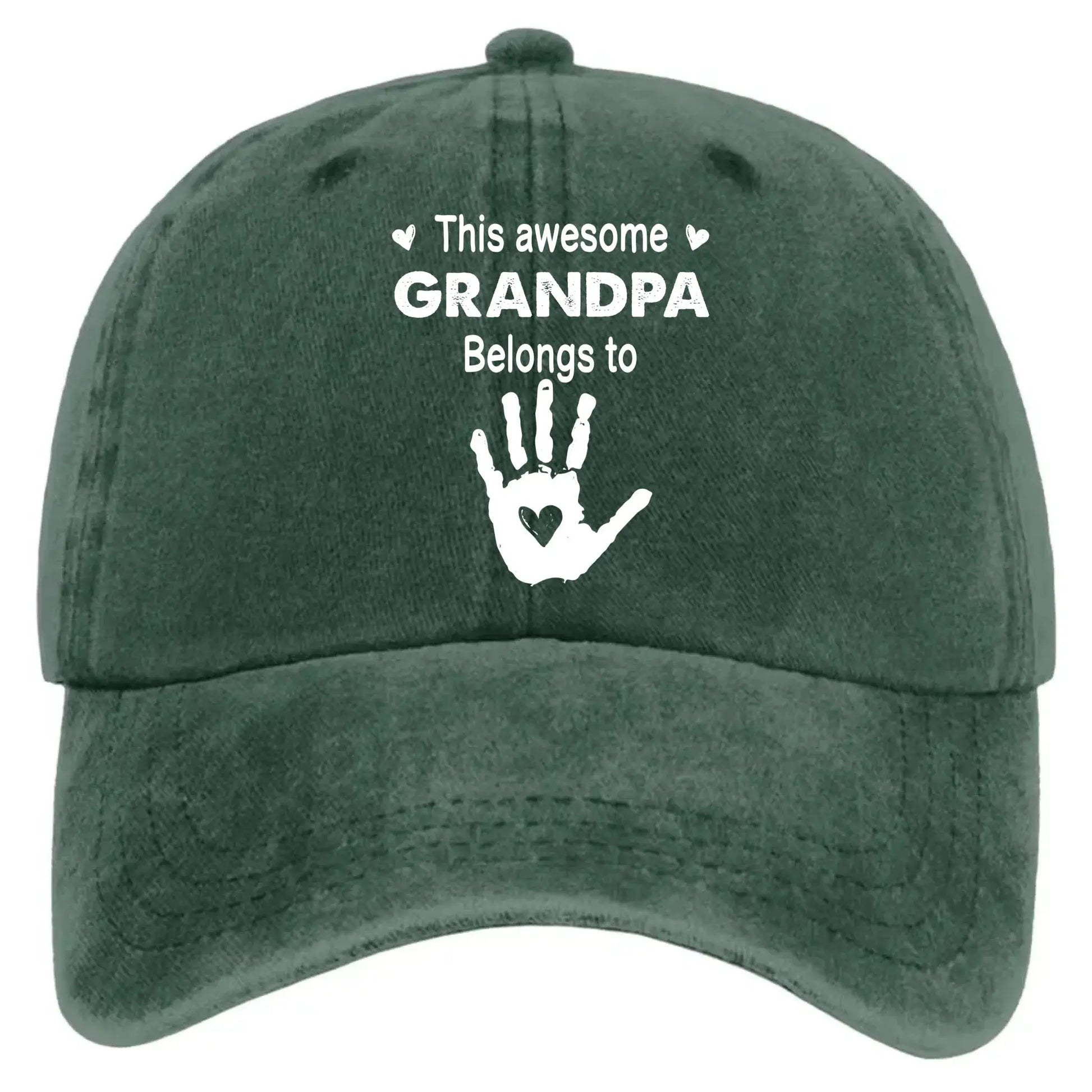 This Awesome Grandpa Belongs To – Custom Washed Vintage Denim Cap – Gift for Dad, Papa, Grandfather  Ezcustomize