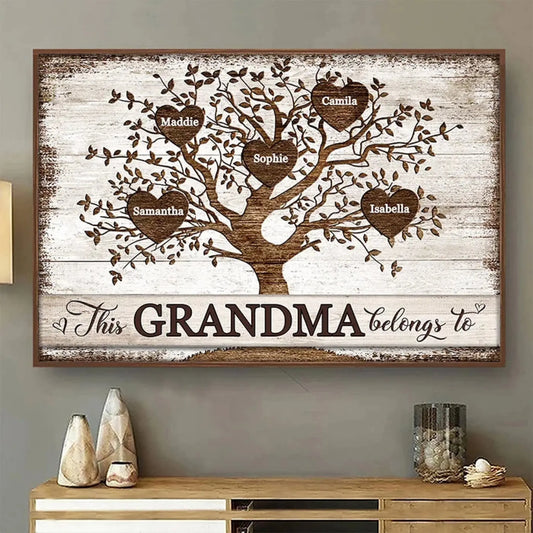 This Grammy Belongs To Art – Personalized Horizontal Poster/Canvas – Custom Gift for Grandma from Grandkids  Ezcustomize