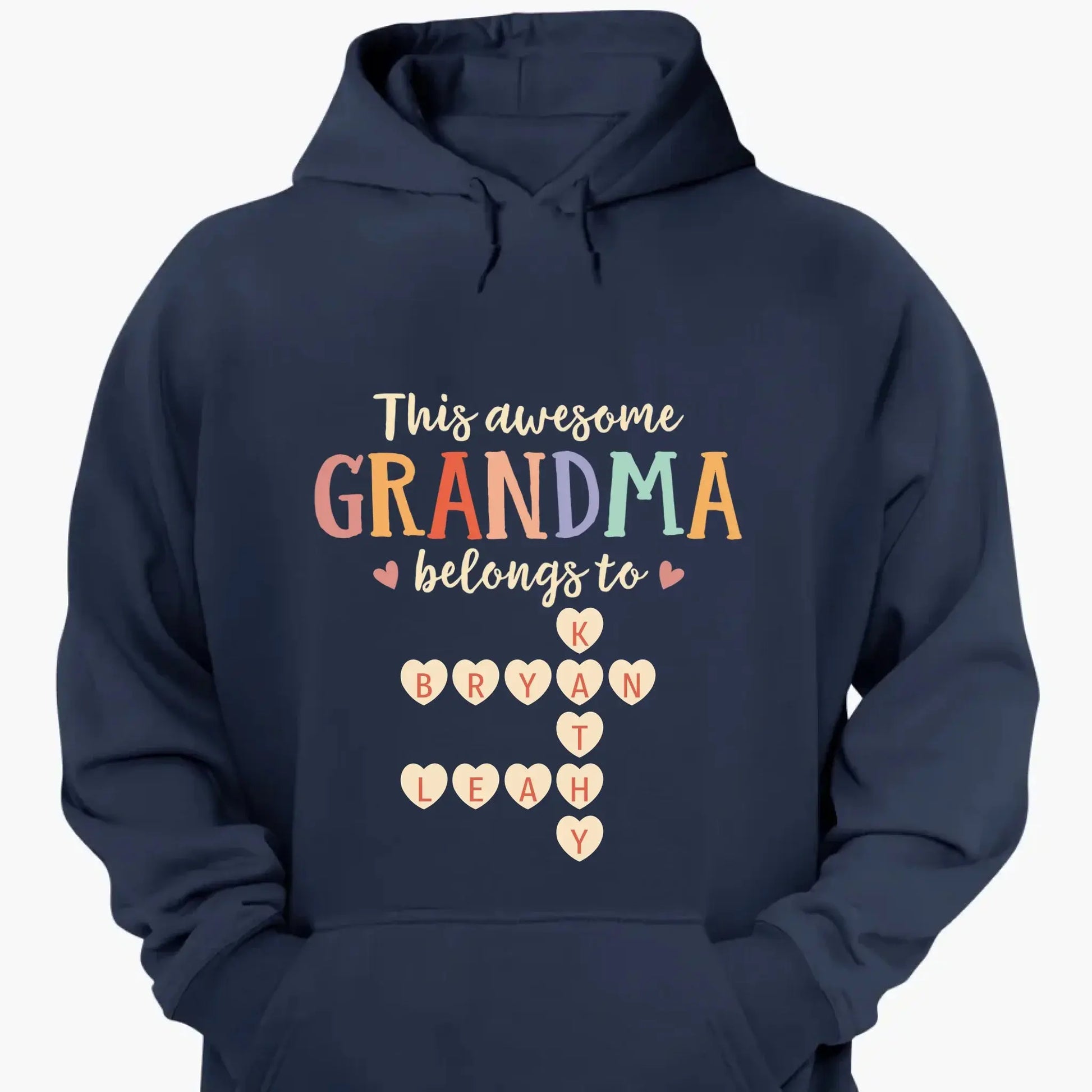 This Grandma Belongs To – Personalized Grandkids Heart Crossword Puzzle Shirt, Custom Gift for Loving Grandmothers  Ezcustomize