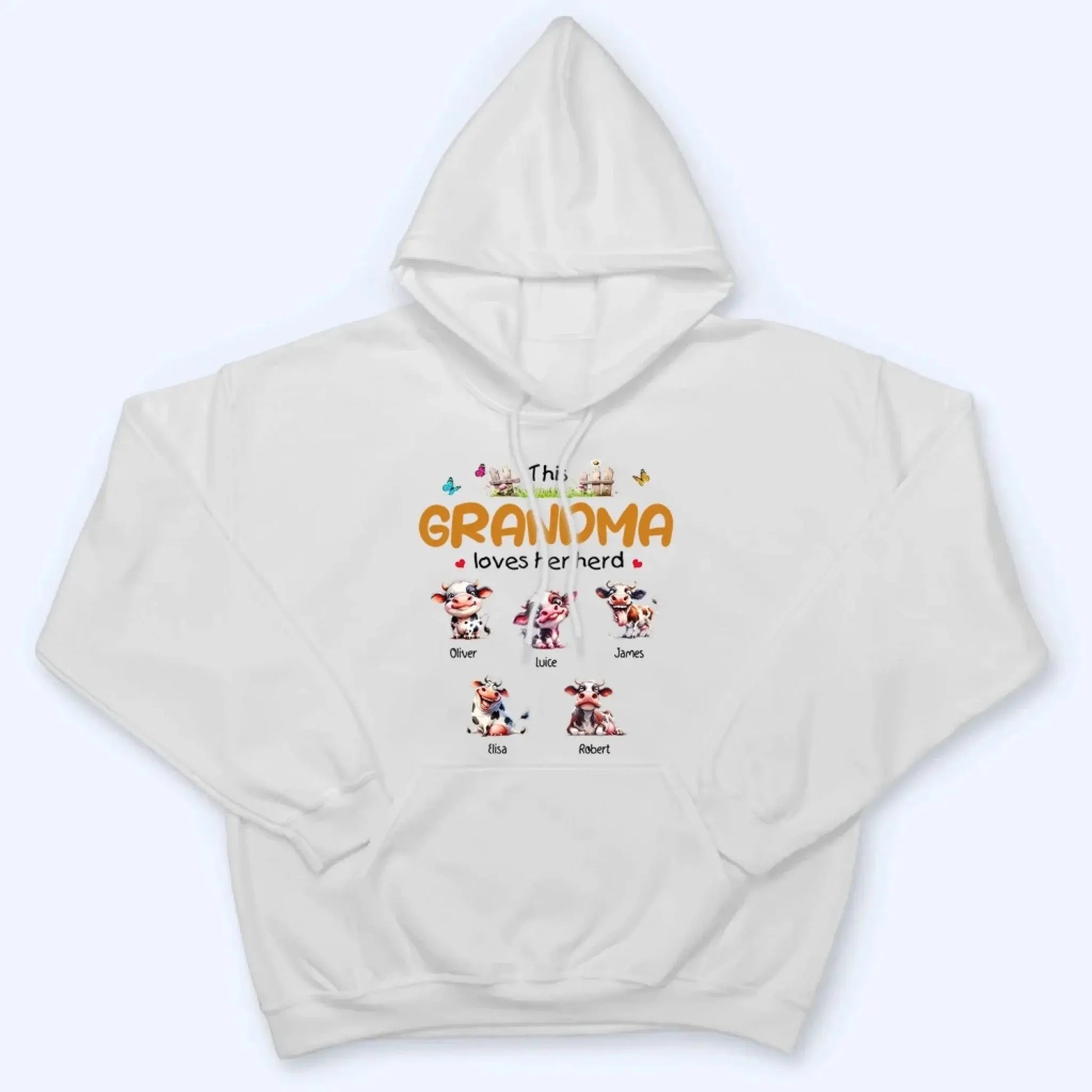 This Grandma Loves Her Herd – Personalized Custom T-Shirt – Thoughtful Gift for Grandma & Grandparents  Ezcustomize