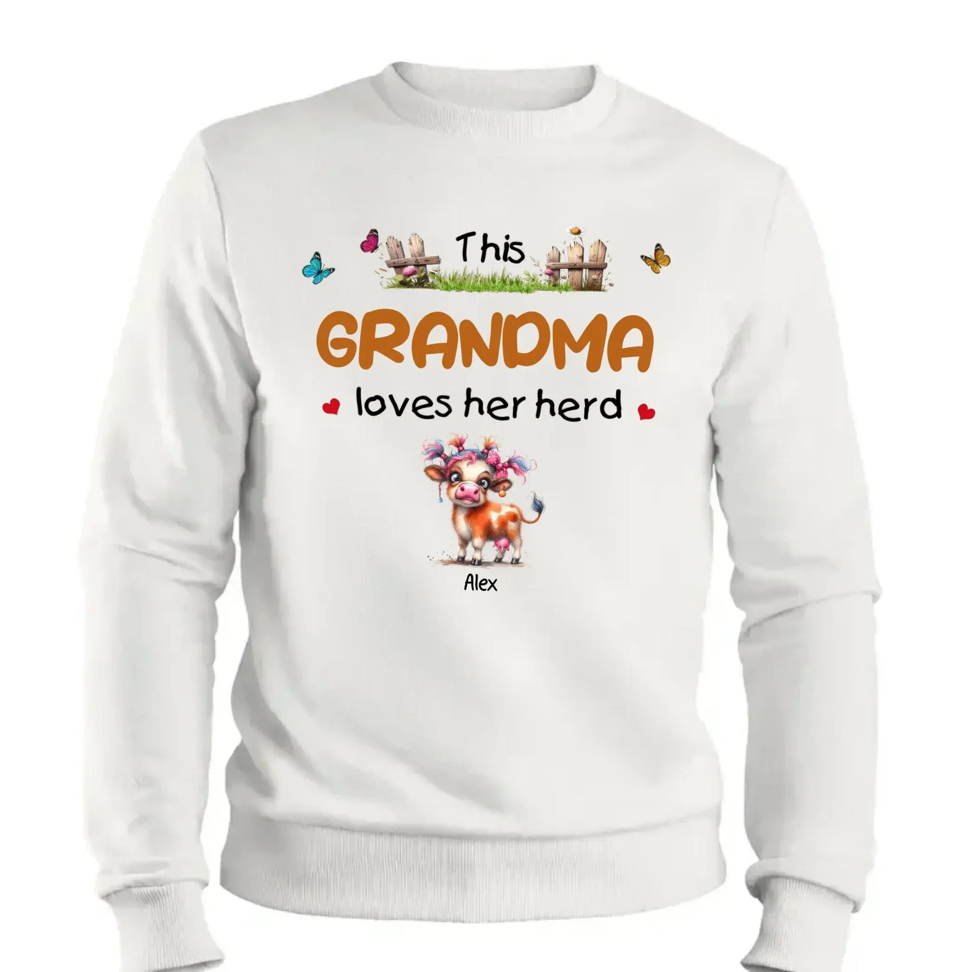 This Grandma Loves Her Herd – Personalized Custom T-Shirt – Thoughtful Gift for Grandma & Grandparents  Ezcustomize