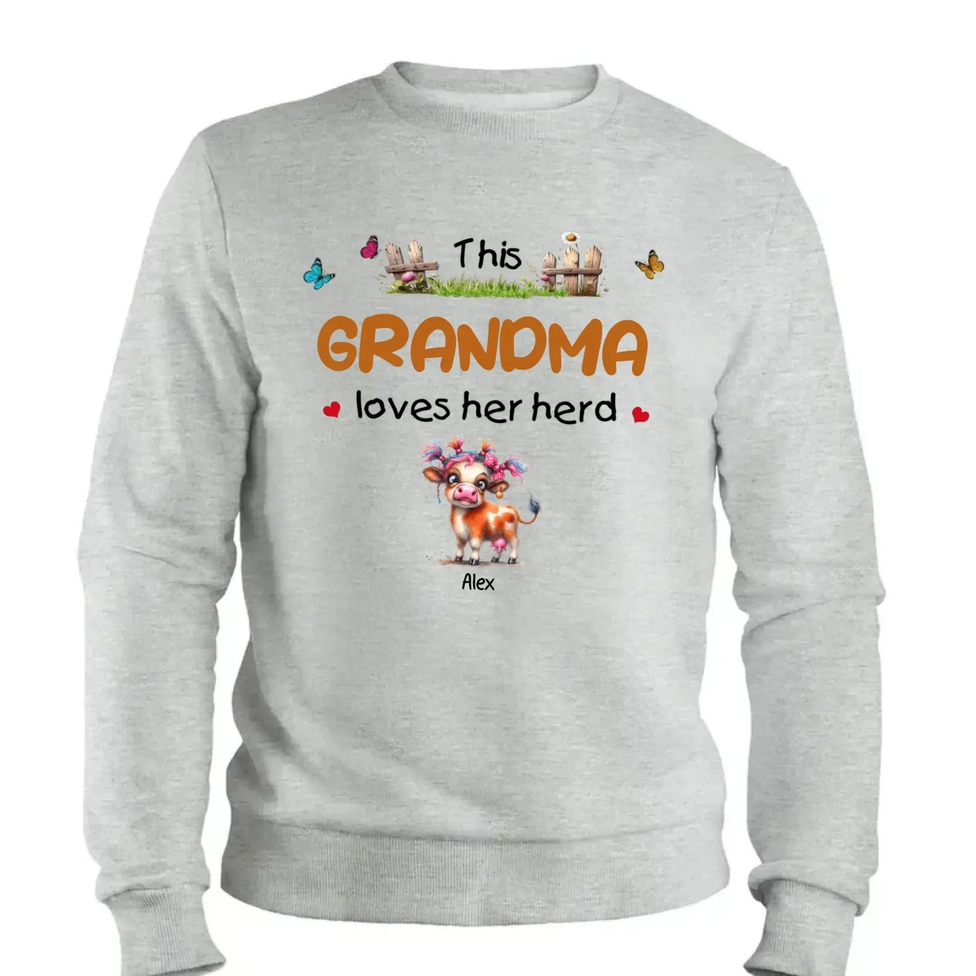 This Grandma Loves Her Herd – Personalized Custom T-Shirt – Thoughtful Gift for Grandma & Grandparents  Ezcustomize