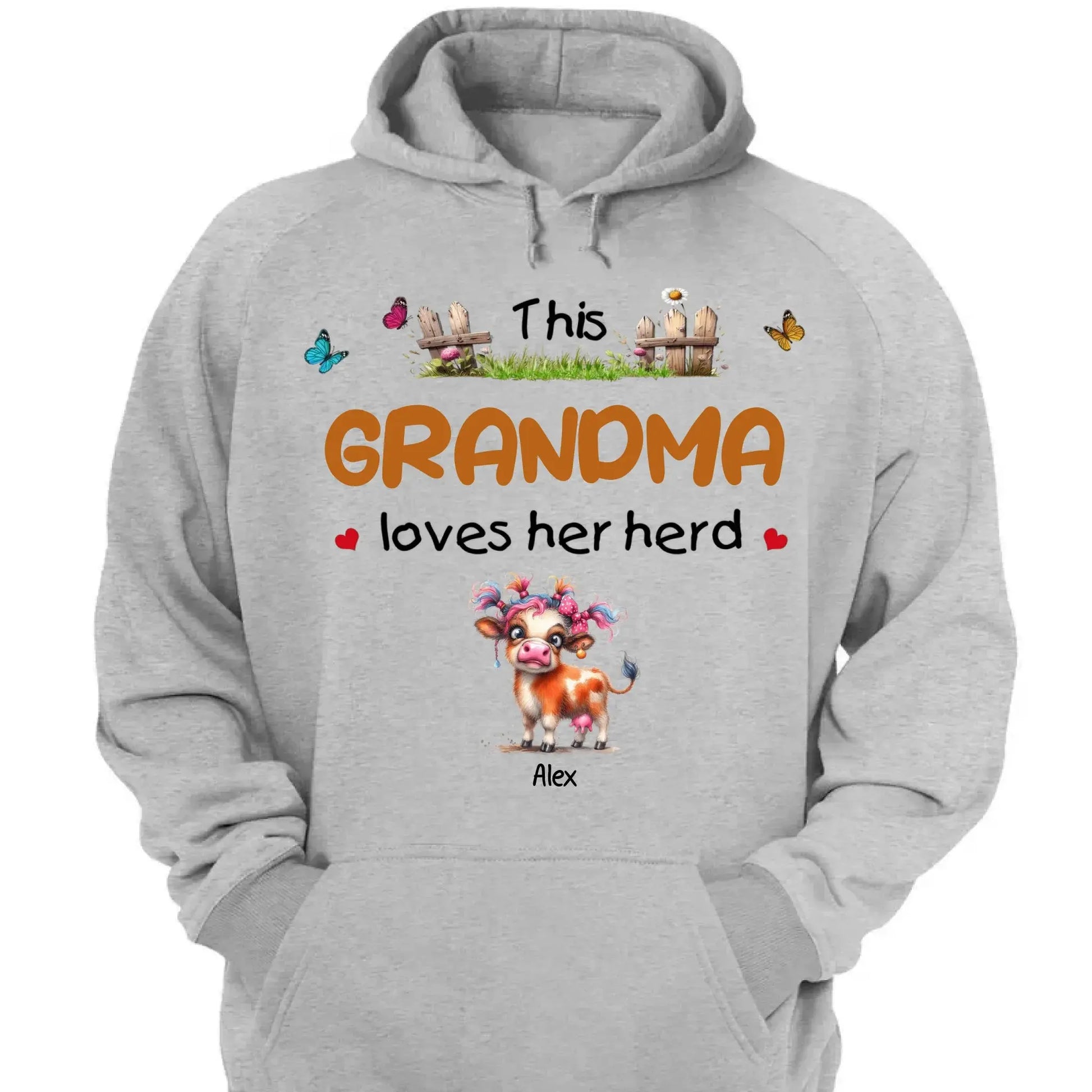 This Grandma Loves Her Herd – Personalized Custom T-Shirt – Thoughtful Gift for Grandma & Grandparents  Ezcustomize