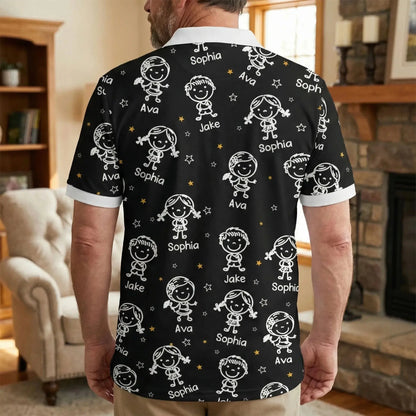 This Grandpa Belongs To Custom Doodle - Personalized Polo Shirt - Gift for Grandpa, Papa, Grandfather, Dad  Ezcustomize