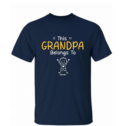 This Grandpa Belongs To T-Shirt – Personalized Shirt with Kids’ Names – Custom Gift for Grandpa, Dad  Ezcustomize