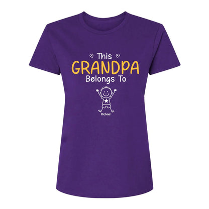 This Grandpa Belongs To T-Shirt – Personalized Shirt with Kids’ Names – Custom Gift for Grandpa, Dad  Ezcustomize