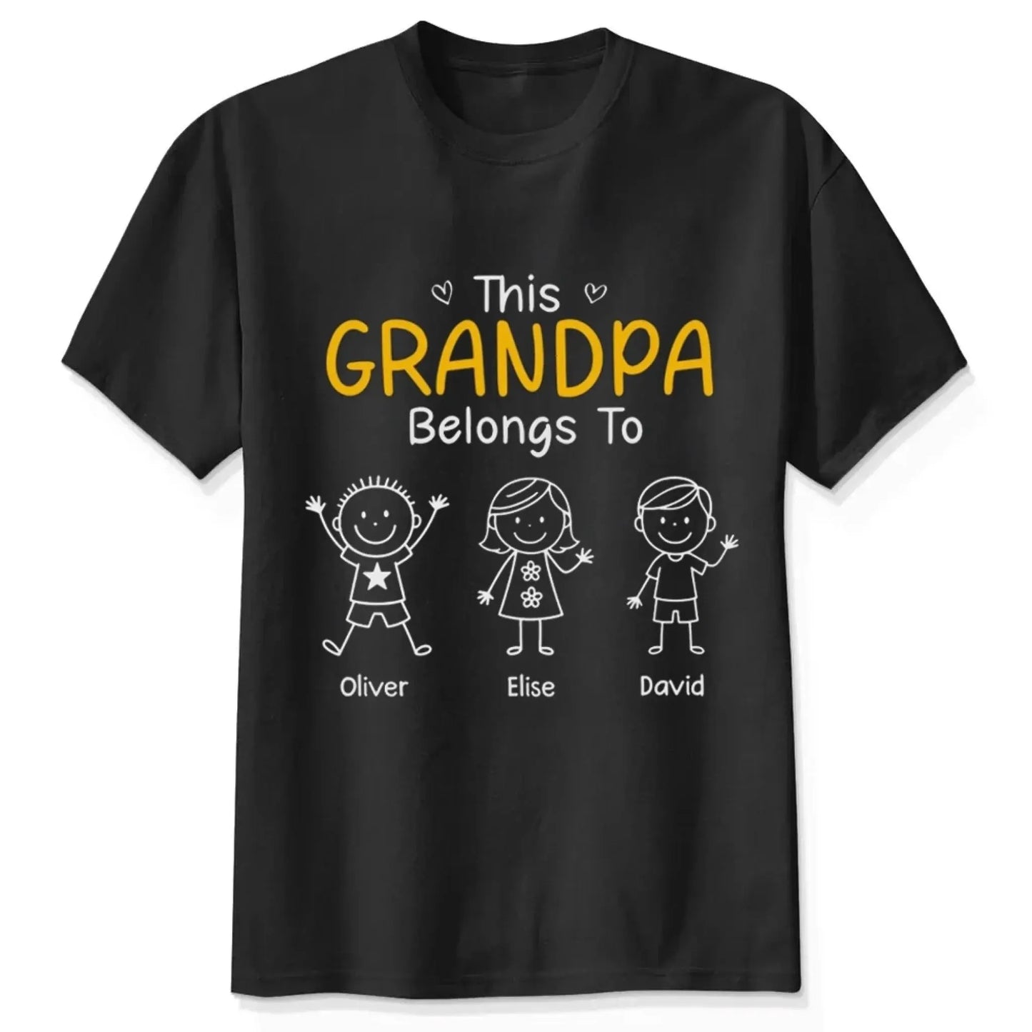 This Grandpa Belongs To T-Shirt – Personalized Shirt with Kids’ Names – Custom Gift for Grandpa, Dad  Ezcustomize