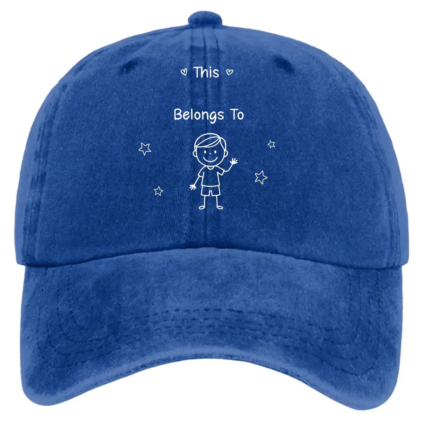 This Grandpa Belongs To – Personalized Washed Denim Cap with Grandkids' Names – Custom Stick Figure Hat Gift for Grandpa  Ezcustomize