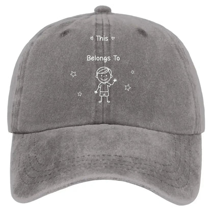 This Grandpa Belongs To – Personalized Washed Denim Cap with Grandkids' Names – Custom Stick Figure Hat Gift for Grandpa  Ezcustomize
