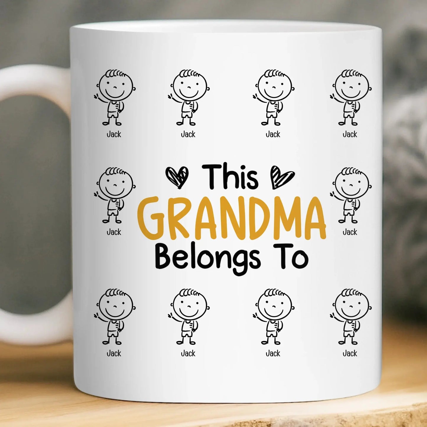 This Grandpa Grandma Belongs To – Personalized Custom Coffee Mug Cup – Cute Family Birthday, Mother’s Day & Father’s Day Gift for Grandpa Grandma Mom Dad  Ezcustomize