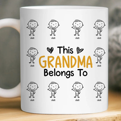 This Grandpa Grandma Belongs To – Personalized Custom Coffee Mug Cup – Cute Family Birthday, Mother’s Day & Father’s Day Gift for Grandpa Grandma Mom Dad  Ezcustomize