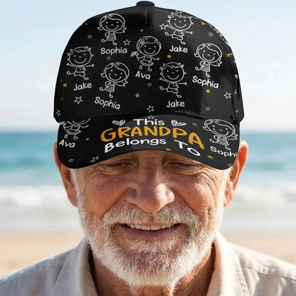 This Grandpa Grandma Mommy Daddy Belongs To Doodle – Personalized Classic Cap Hat – Cute Family Birthday & Father’s Day Gift  Ezcustomize