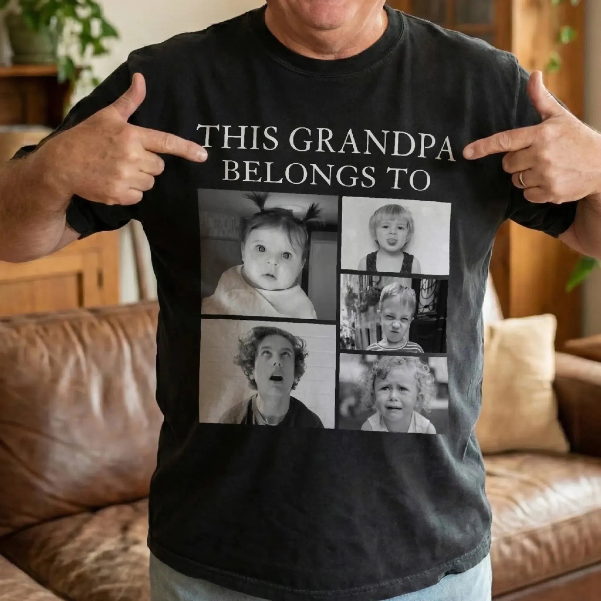 This Grandpa, Grandma, Mom, Dad Belongs To Retro Vintage Custom Photo – Personalized Photo Shirt – Cute Family Gift for Parents & Grandparents  Ezcustomize