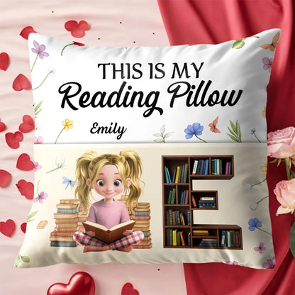 This Is My Reading Pillow Books & Flowers Design – Personalized Reading Pocket Pillow – Cute Gift for Book Lover  Ezcustomize