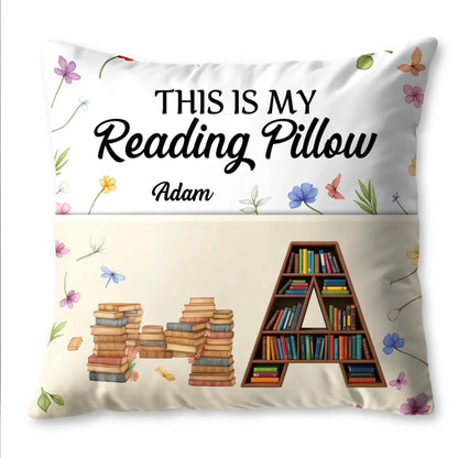 This Is My Reading Pillow Books & Flowers Design – Personalized Reading Pocket Pillow – Cute Gift for Book Lover  Ezcustomize
