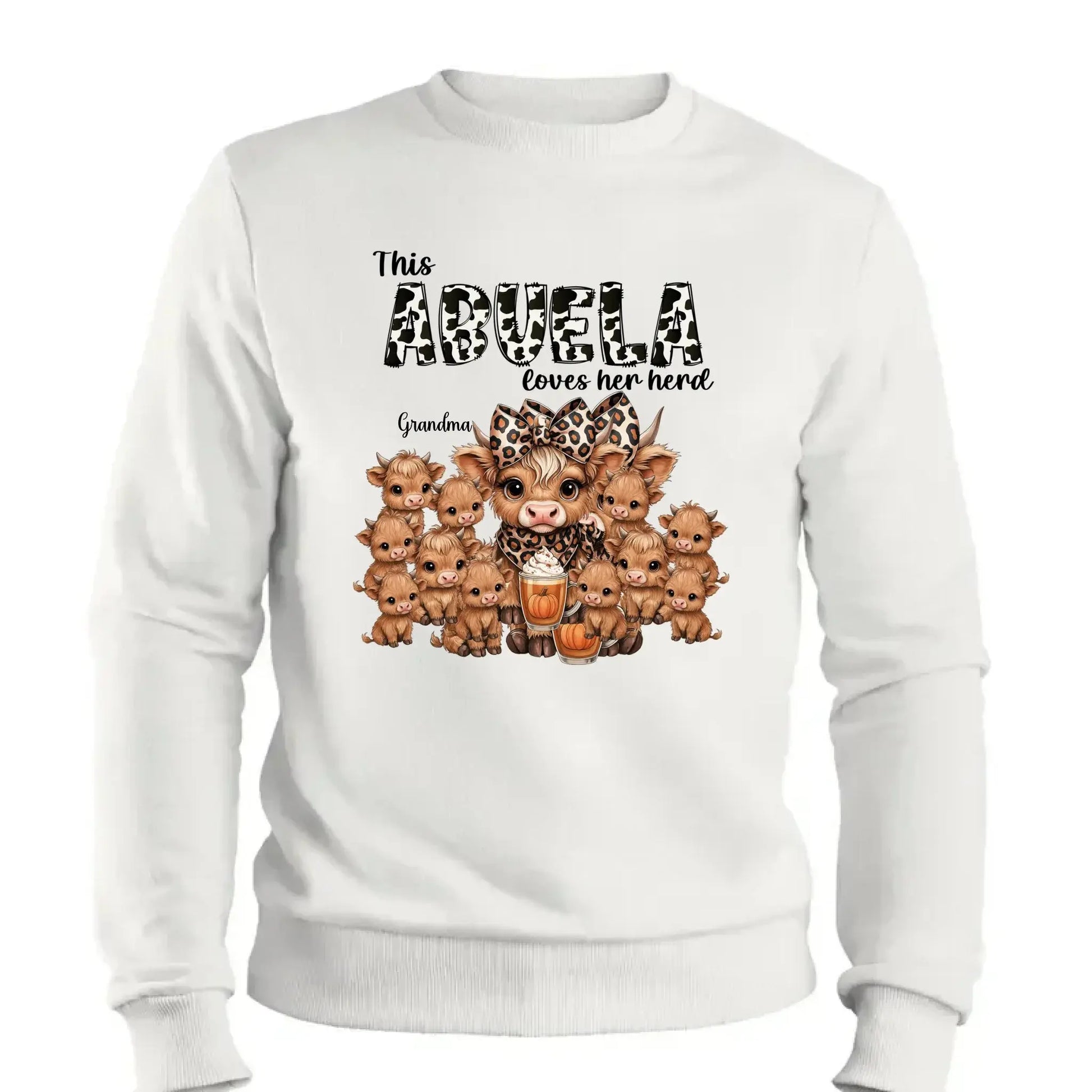 This Mama/Grandma Loves Her Herd – Personalized Highland Cow Family Shirt – Cozy Fall Vibe Gift for Mom, Grandma & Loved Ones  Ezcustomize