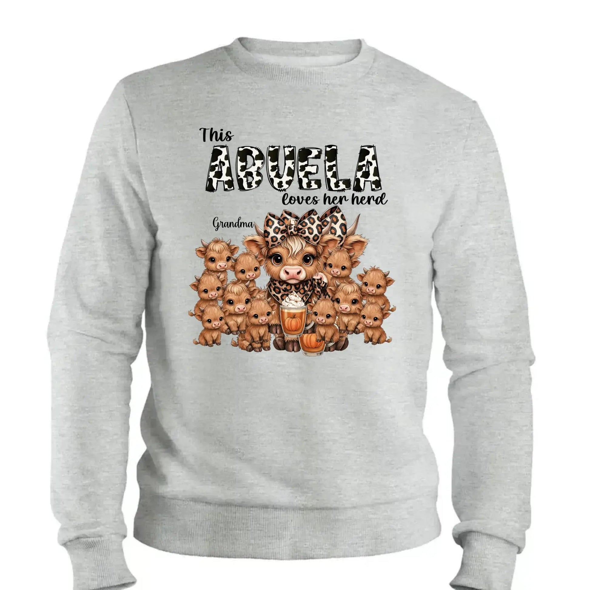 This Mama/Grandma Loves Her Herd – Personalized Highland Cow Family Shirt – Cozy Fall Vibe Gift for Mom, Grandma & Loved Ones  Ezcustomize