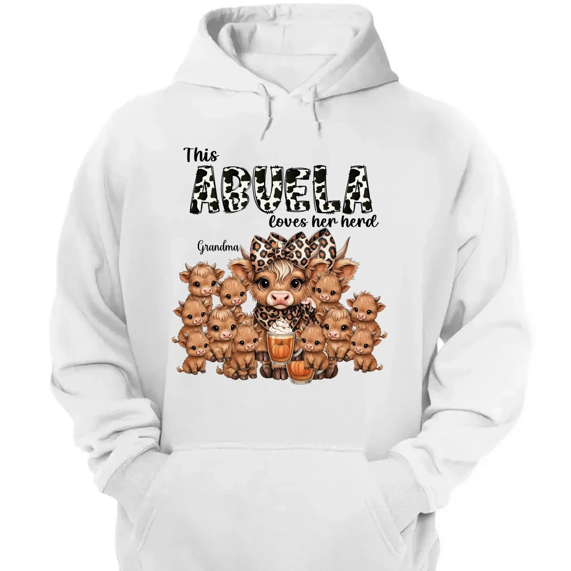 This Mama/Grandma Loves Her Herd – Personalized Highland Cow Family Shirt – Cozy Fall Vibe Gift for Mom, Grandma & Loved Ones  Ezcustomize