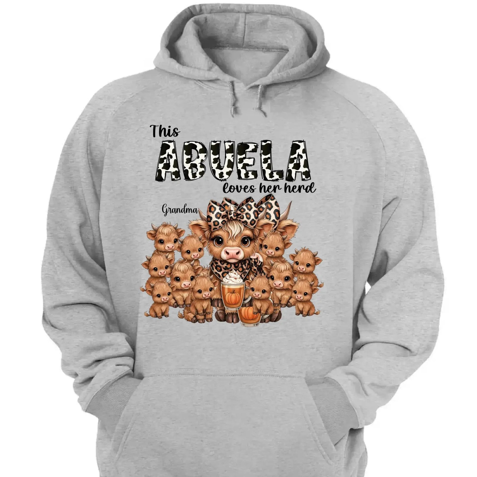 This Mama/Grandma Loves Her Herd – Personalized Highland Cow Family Shirt – Cozy Fall Vibe Gift for Mom, Grandma & Loved Ones  Ezcustomize