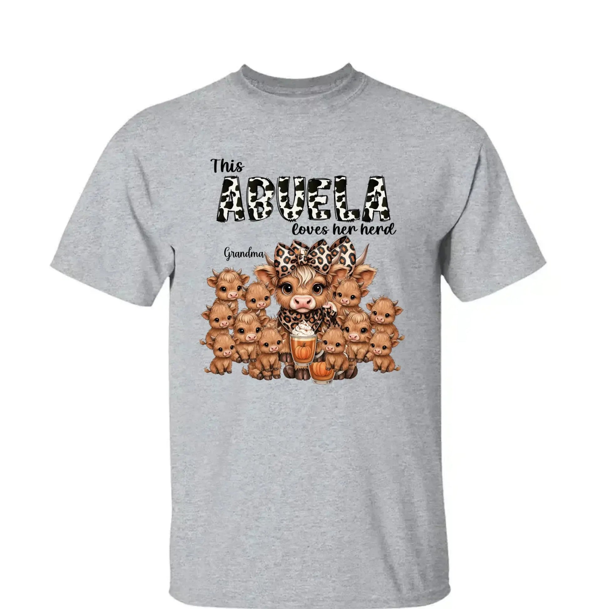 This Mama/Grandma Loves Her Herd – Personalized Highland Cow Family Shirt – Cozy Fall Vibe Gift for Mom, Grandma & Loved Ones  Ezcustomize