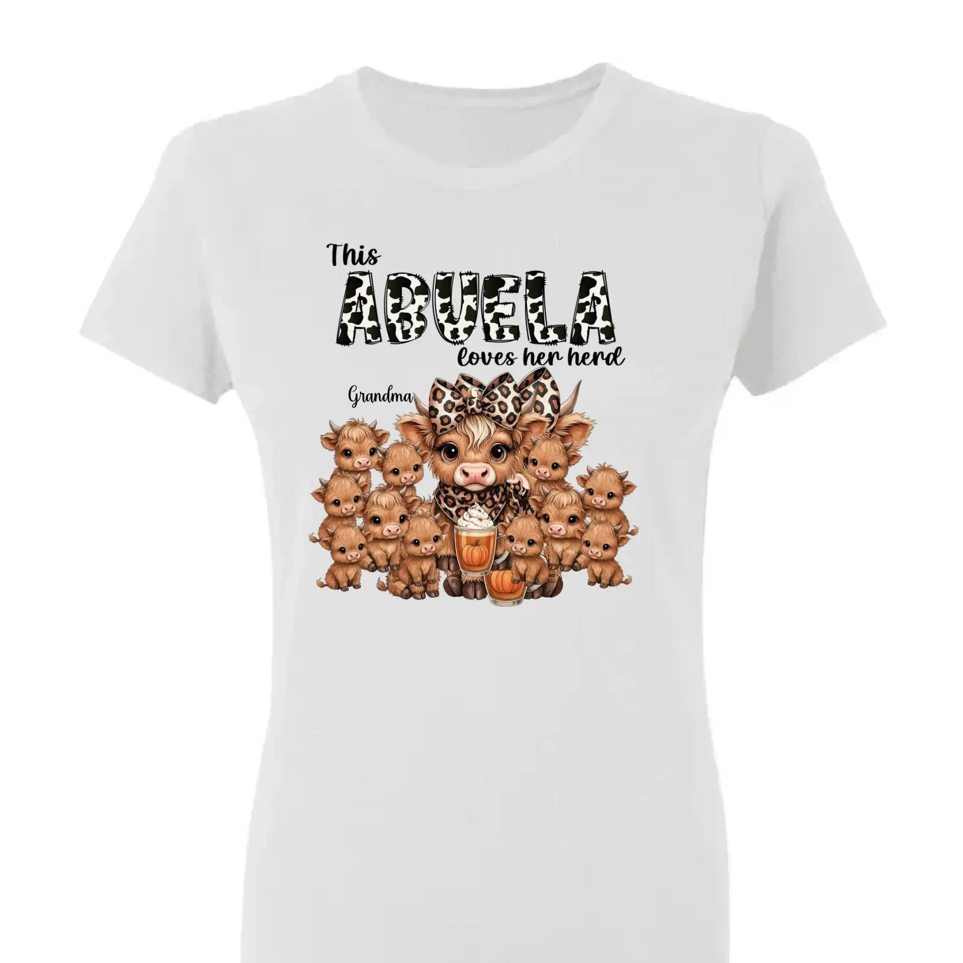 This Mama/Grandma Loves Her Herd – Personalized Highland Cow Family Shirt – Cozy Fall Vibe Gift for Mom, Grandma & Loved Ones  Ezcustomize