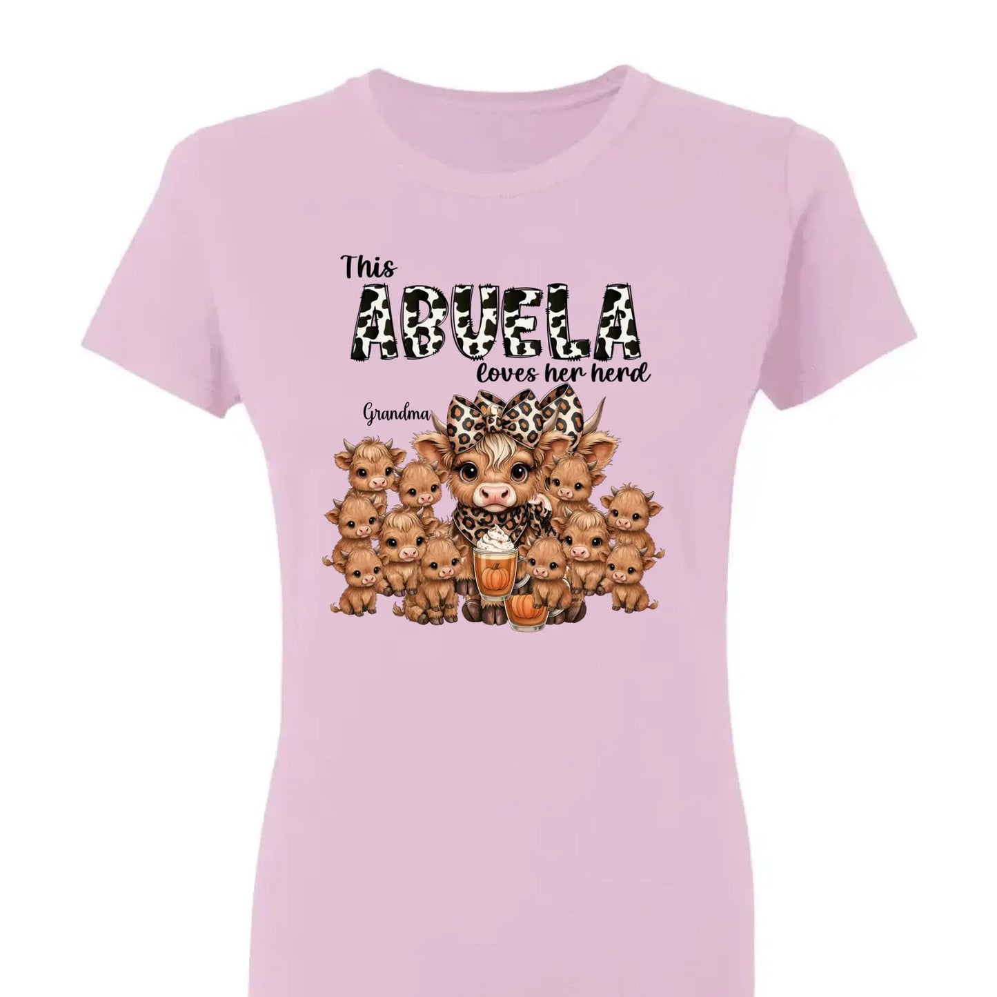 This Mama/Grandma Loves Her Herd – Personalized Highland Cow Family Shirt – Cozy Fall Vibe Gift for Mom, Grandma & Loved Ones  Ezcustomize