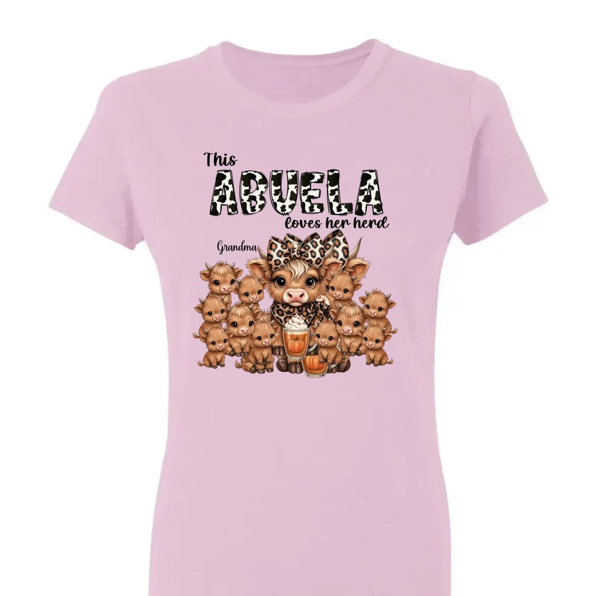This Mama/Grandma Loves Her Herd – Personalized Highland Cow Family Shirt – Cozy Fall Vibe Gift for Mom, Grandma & Loved Ones  Ezcustomize