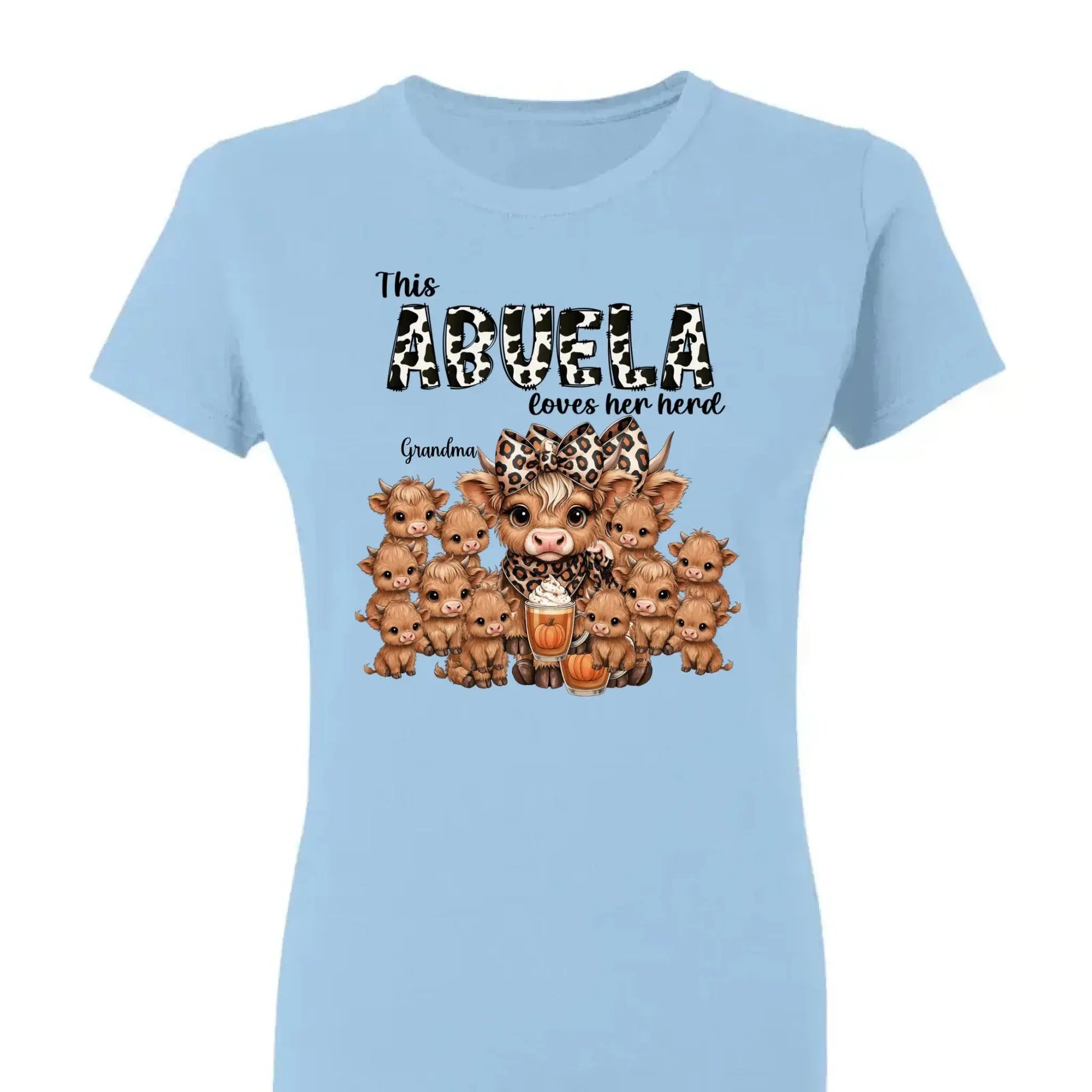 This Mama/Grandma Loves Her Herd – Personalized Highland Cow Family Shirt – Cozy Fall Vibe Gift for Mom, Grandma & Loved Ones  Ezcustomize