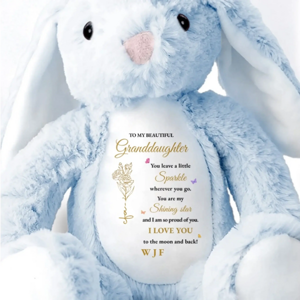 To My Beautiful Granddaughter You Leave A Little Sparkle Wherever You Go - Personalized Stuffed Bunny - Gift for Granddaughter, Grandchildren