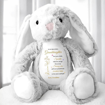 To My Beautiful Granddaughter You Leave A Little Sparkle Wherever You Go - Personalized Stuffed Bunny - Gift for Granddaughter, Grandchildren  Ezcustomize