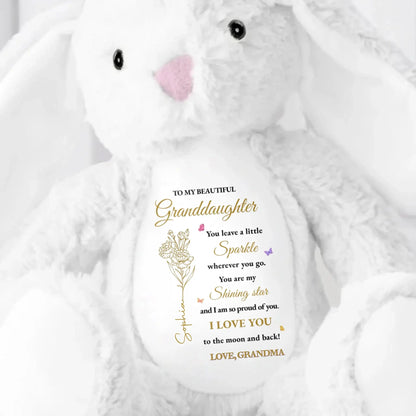 To My Beautiful Granddaughter You Leave A Little Sparkle Wherever You Go - Personalized Stuffed Bunny - Gift for Granddaughter, Grandchildren  Ezcustomize